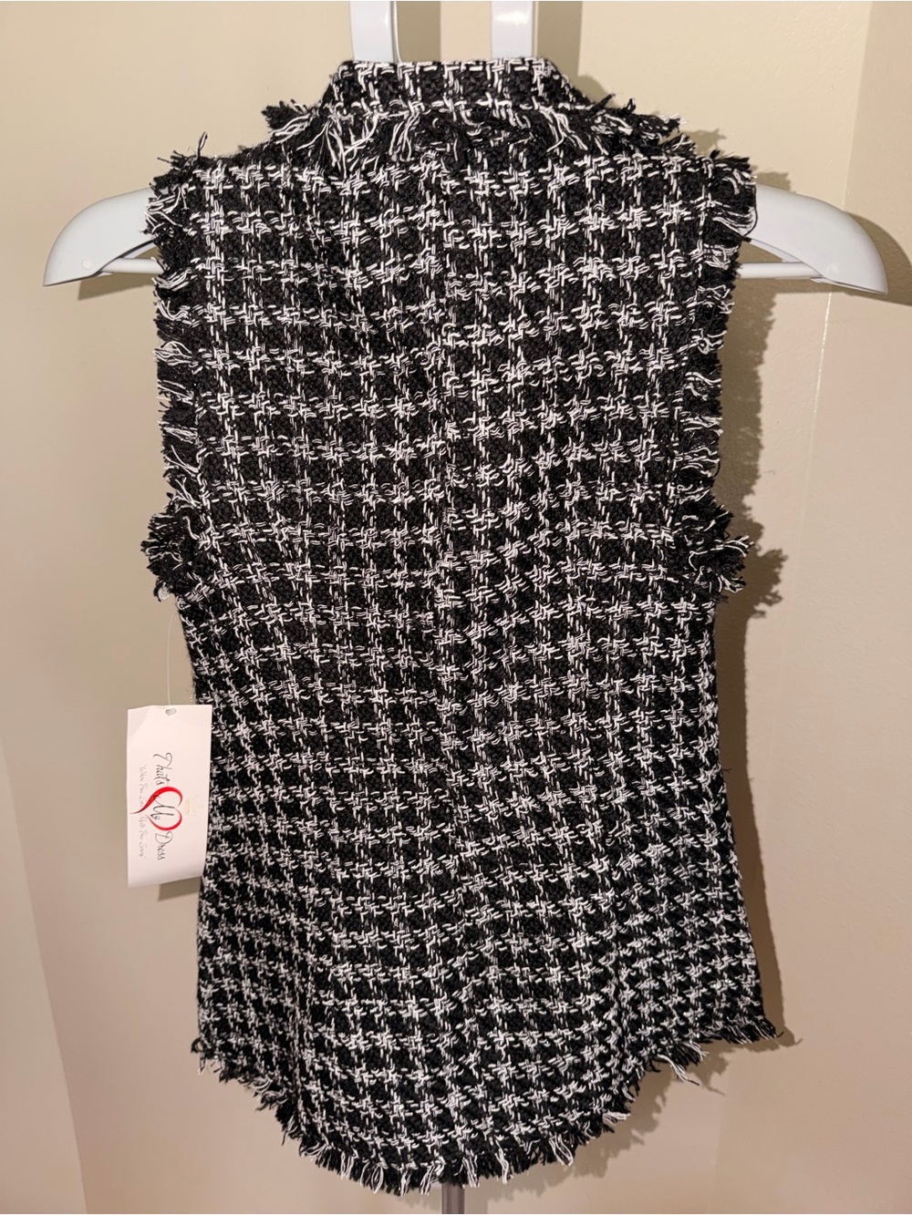 NWT HYFVE Black White Tweed Double Breasted Vest - Picture 5 of 8